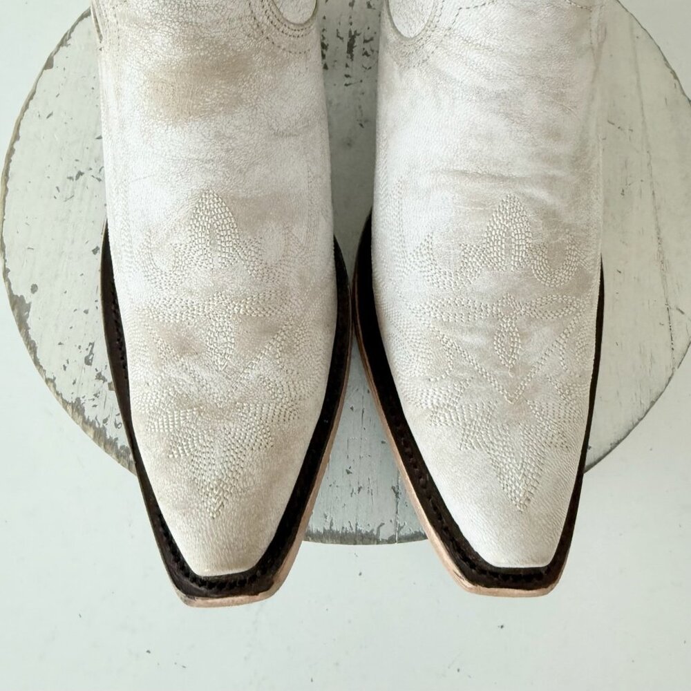 Lane Boots LEXINGTON White Cowboy Boots Womens Western Cowgirl Tall Snip Toe 10 - Picture 6 of 13